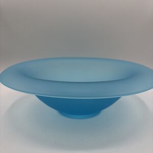Vintage Tiffin "Sky Blue" Satin Glass Centerpiece Bowl, 11.75”, 1920s